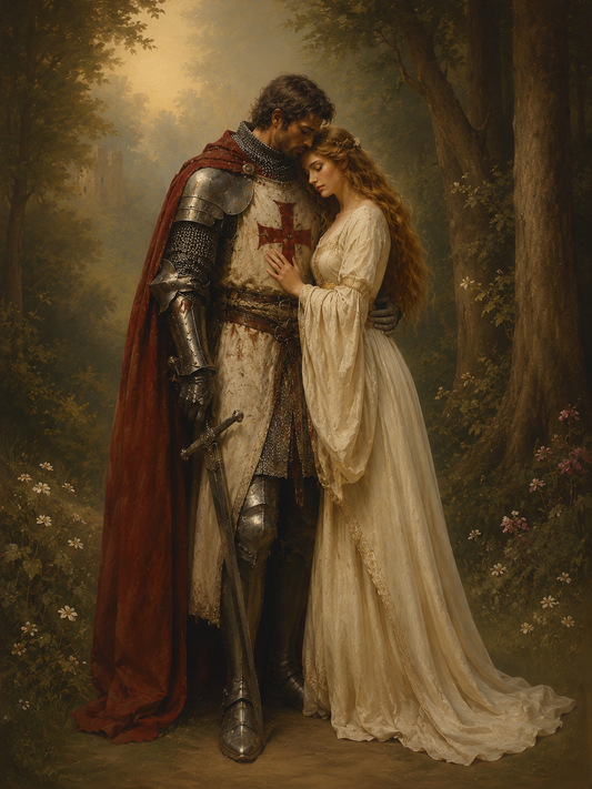 Paint by Number Knight’s Woodland Embrace – DIY Adult Painting Kit