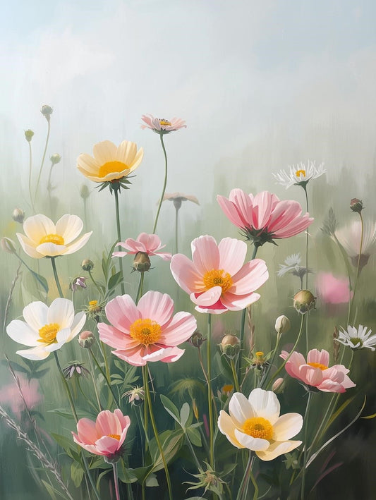 Paint by Number Blush Wildflower Garden – Paint by Number Kit for Adults