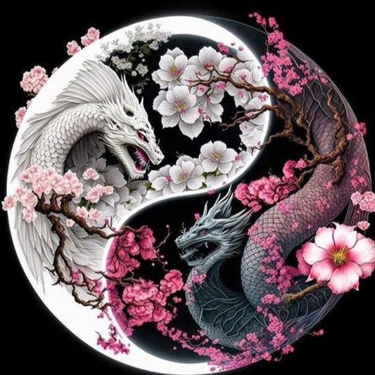 Yin Yang Dragons Paint by Number