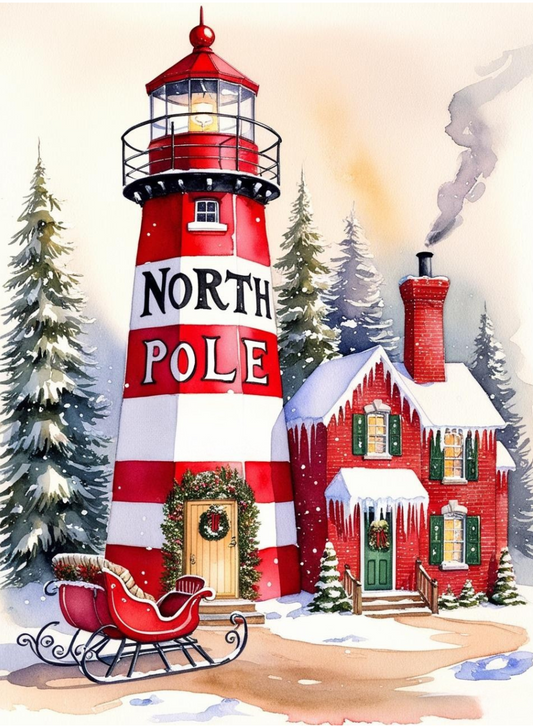 Paint by Number Christmas Lighthouse