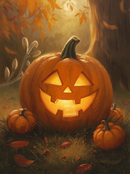 Paint by Number Sweet Jack O’ Lantern  – Cute DIY Paint by Number Kit for Adults