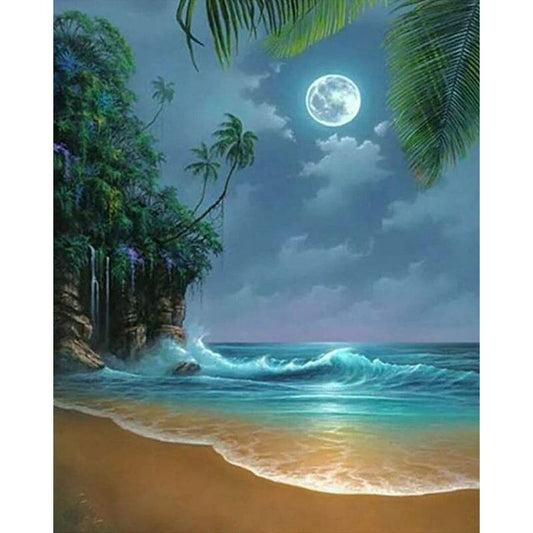 Paint By Number Beach Nocturne: Moonlit Shore