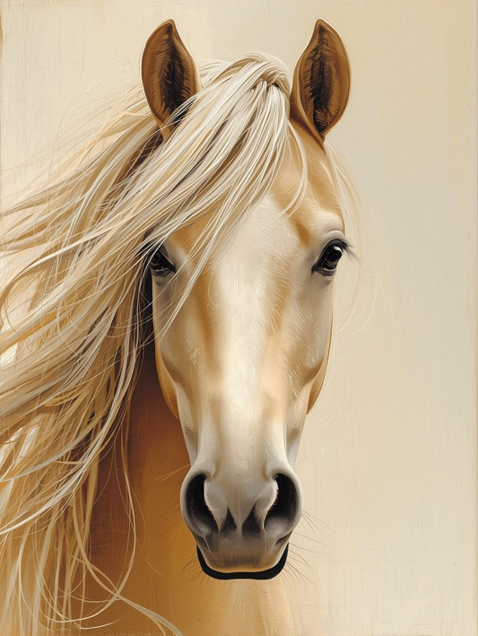 Paint By Number Palomino Horse Face Close-Up – Cozy Paint by Number Kit for Adults
