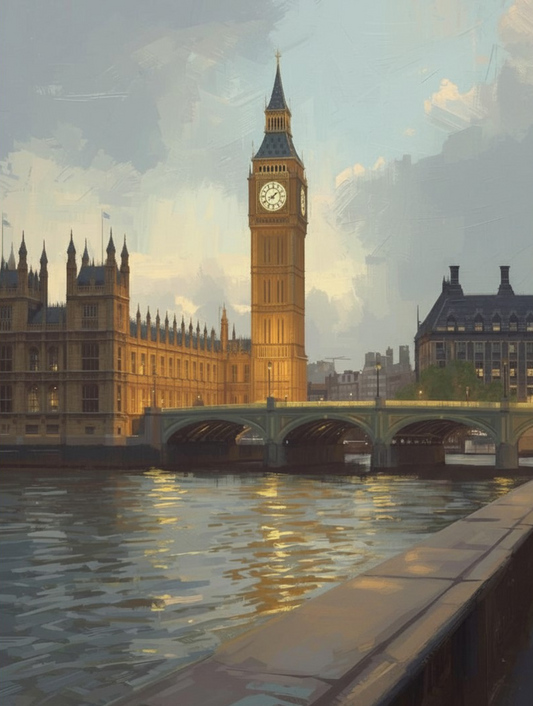Paint by Number Big Ben and Westminster Bridge at Sunset – Adult Paint by Number Kit
