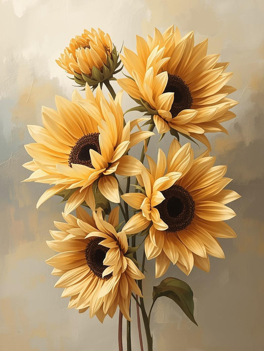 Paint by Number Golden Sunflower Bouquet – Paint by Number for Adults