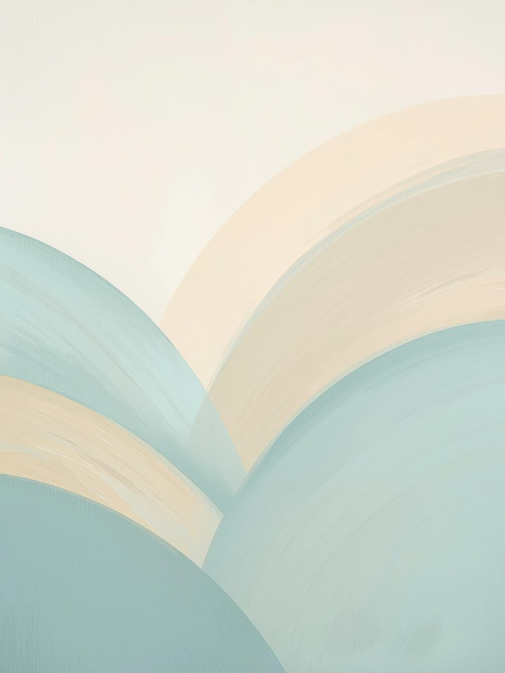 Paint by Number Coastal Calm Arches – Soft Blue Beige Ocean Wall Art Kit for Adults