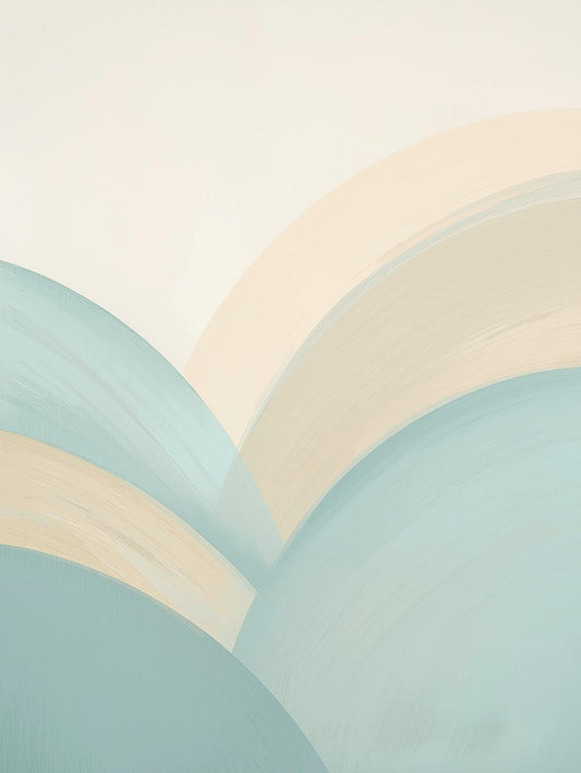 Paint by Number Coastal Calm Arches – Soft Blue Beige Ocean Wall Art Kit for Adults