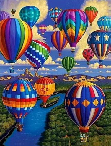 Paint by Number A Sky Full of Colors  Hot Air Balloon