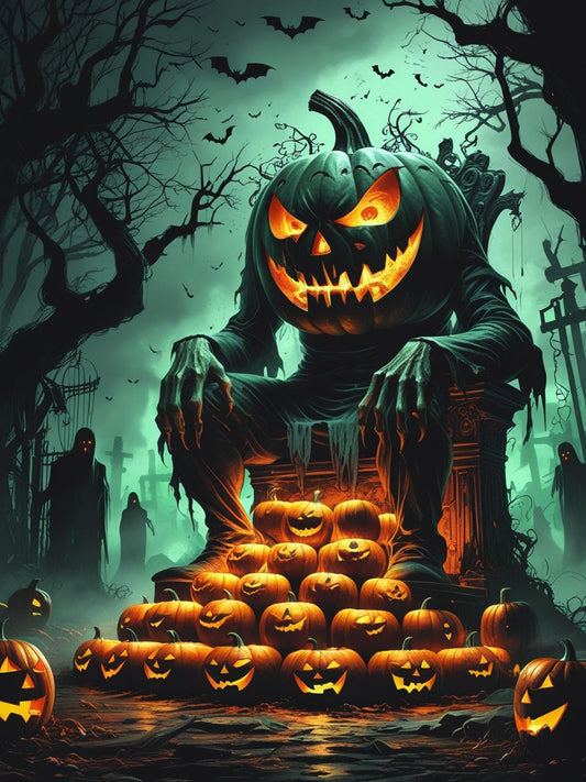 Crown of Shadows: Pumpkin King Paint by Number