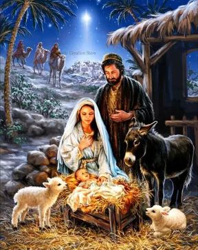 Paint by Number Traditional Jesus Nativity Scene