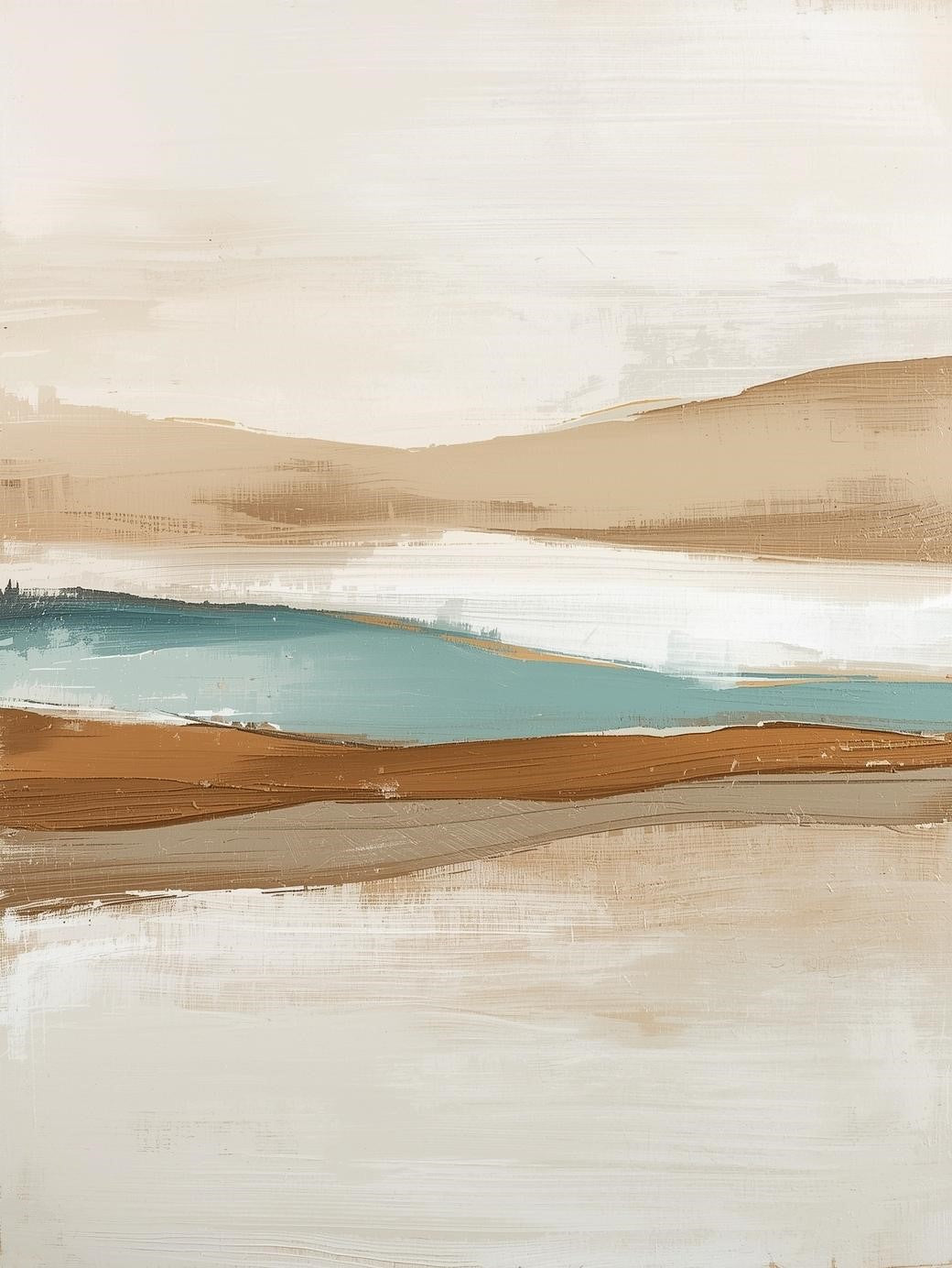 Paint by Number Abstract Coastal Horizon – Minimalist Ocean Landscape Kit for Adults