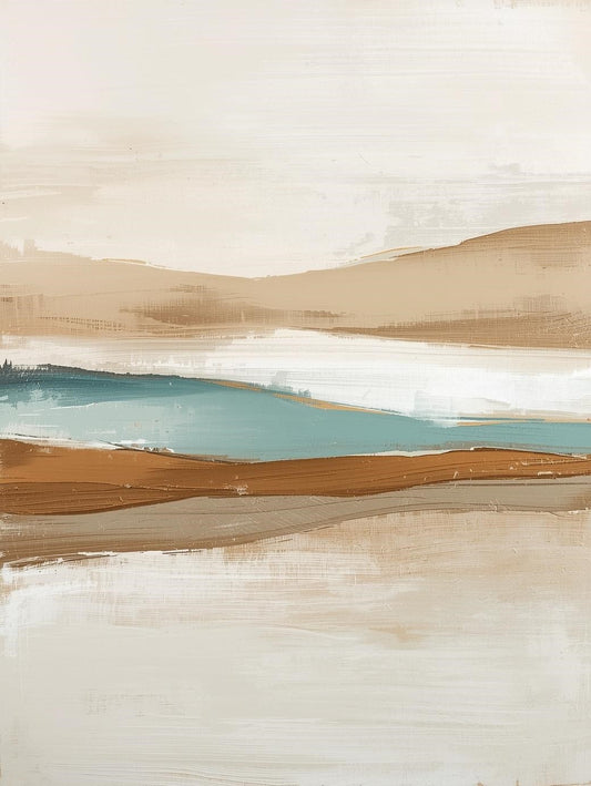 Paint by Number Abstract Coastal Horizon – Minimalist Ocean Landscape Kit for Adults