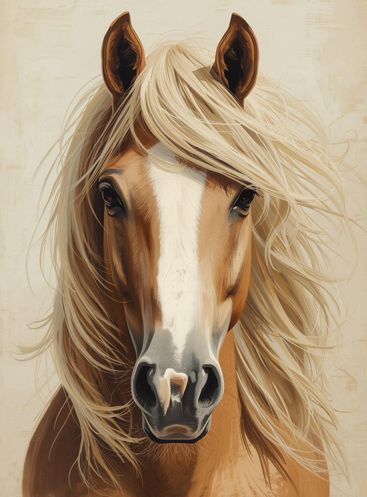 Paint By Number Golden Palomino Horse Portrait – Canvas Paint by Number Kit