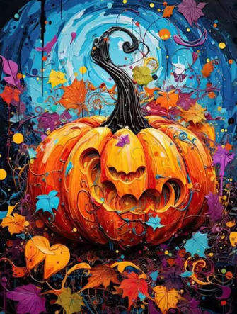 Whimsical Pumpkins paint by number