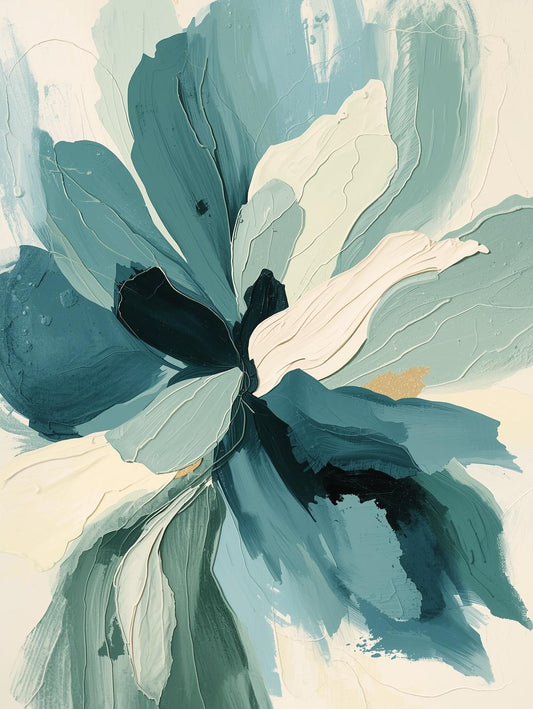 Paint by Number Coastal Petal Burst – Modern Abstract Flower Paint Kit