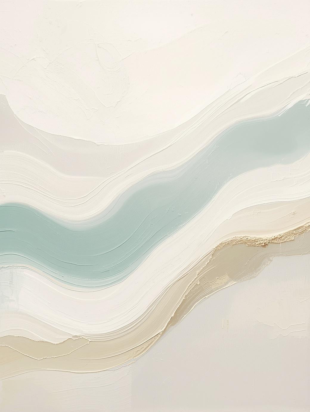 Paint by Number Coastal Serenity – Minimal Ocean Landscape Wall Art Kit for Adults