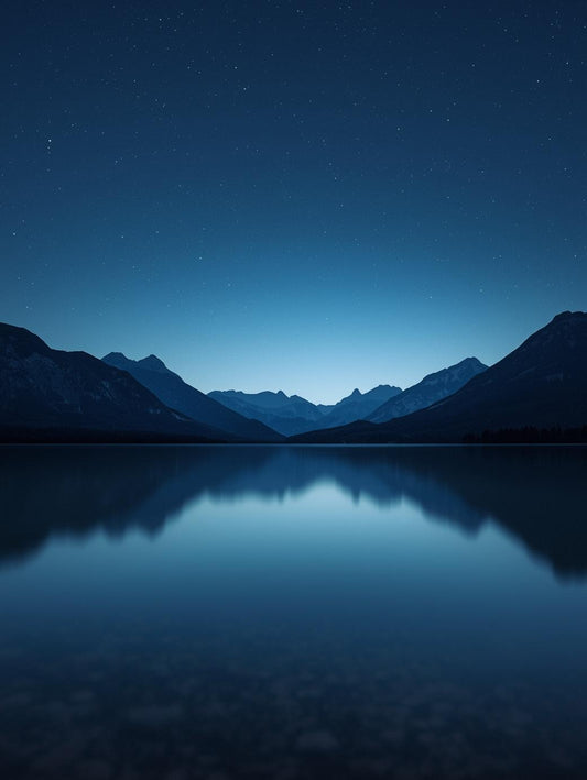 Paint by Number Mountain Lake Reflection Under the Stars - Paint by Number Kit for Adults