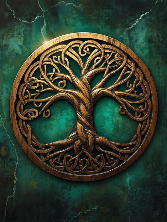 Paint by Number Celtic Tree of Life Medallion – DIY Canvas Painting Kit