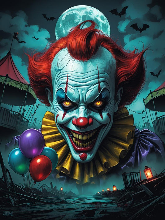 Creepy Carnival Clown Paint by Number