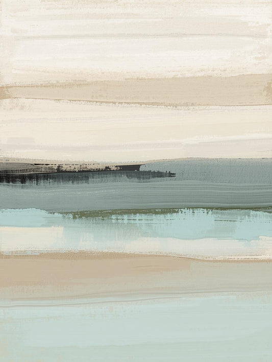 Paint by Number Abstract Coastal Calm – Neutral Blue Shoreline Wall Art Kit for Adults
