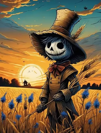 Autumn Guardian: Scarecrow Paint by Number