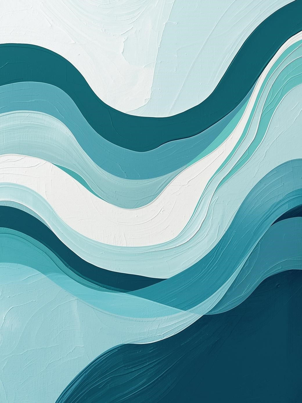 Paint by Number Abstract Ocean Flow – Modern Teal Wave Wall Art Kit for Adults