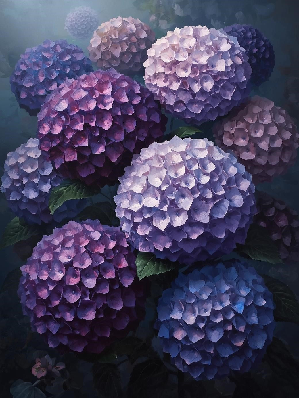 Paint by Number Midnight Hydrangea Garden – Paint by Number for Adults