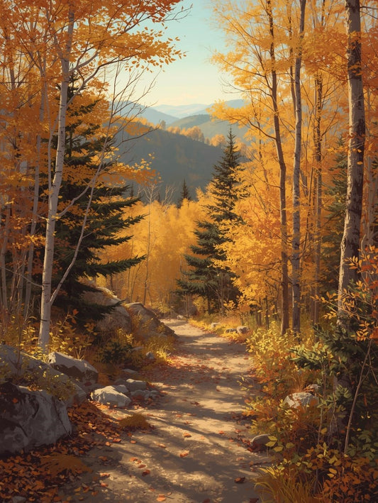 Paint by Number Autumn Forest Path - Paint by Number Kit for Adults