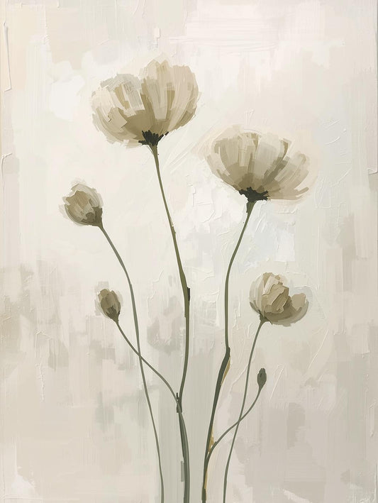 Paint by Number Bold Teal Bloom – Modern Abstract Floral Canvas Kit