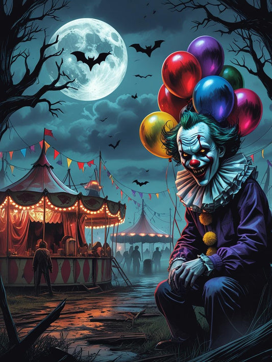 Creepy Carnival Trickster Paint by Number