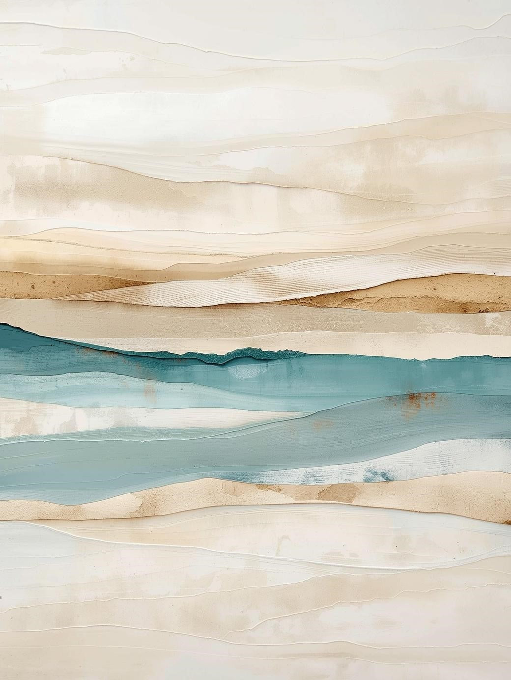 Paint by Number Abstract Coastal Strata – Neutral Beach Tone Wall Art Kit for Adults
