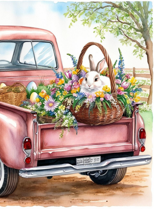 Paint By Number Hoppy Haul: Bunny in a Farm Truck