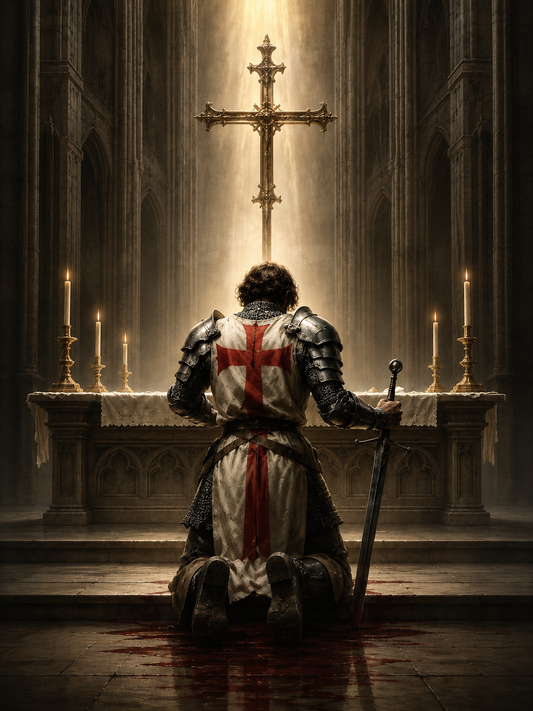 Paint by Number Knight’s Sacred Oath at Alter– Paint by Number for Adults