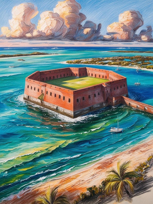 Paint by Number Dry Tortugas National Park (Florida) – Aerial Beauty