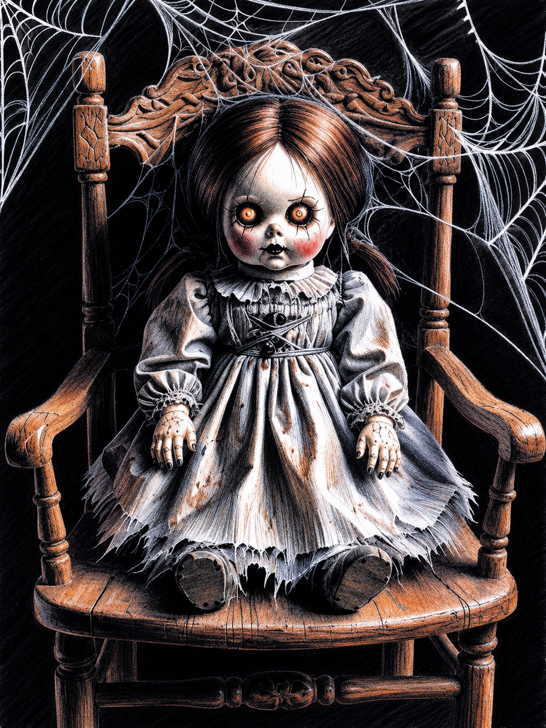 Paint by Number Ghostly Doll Figure – Haunted DIY Paint Kit for Adults