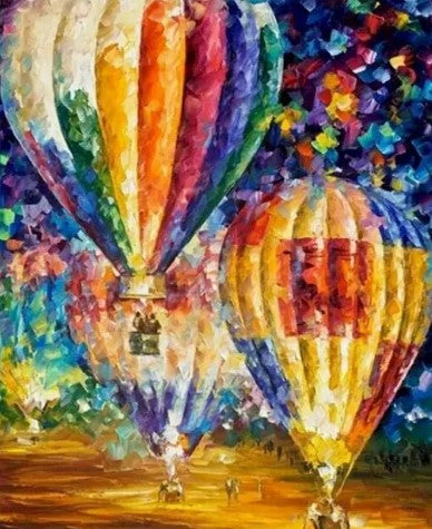Paint by Number Mesmerizing Airborne Colors Hot Air Balloon