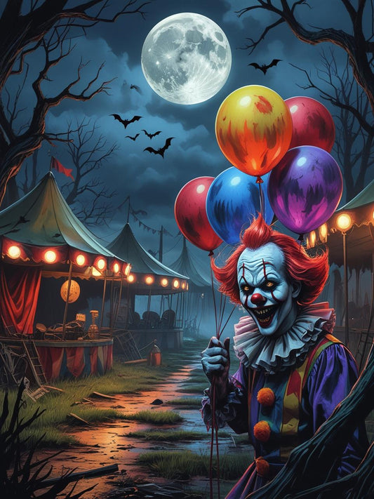 Twisted Carnival Clown Paint by Number