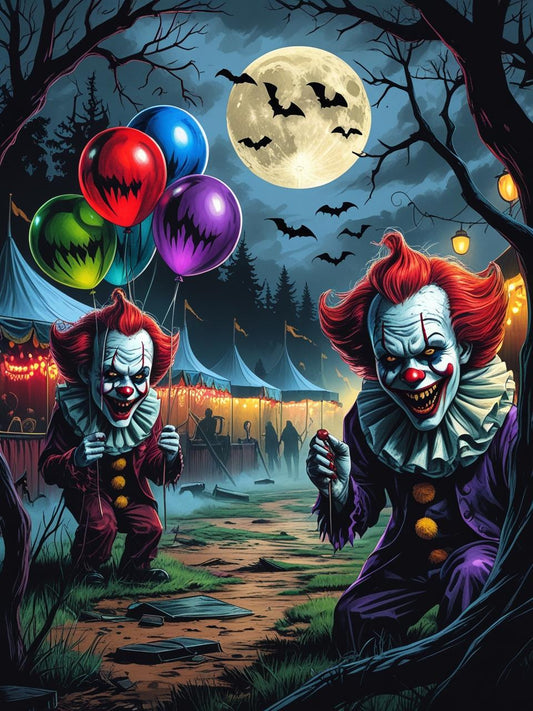 Carnival Madness Clowns Paint by Number