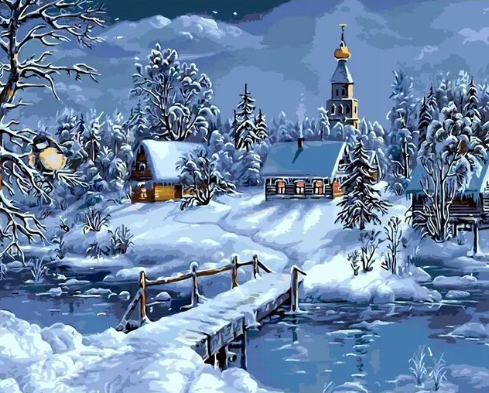 Paint By Number Silent Snowy Night