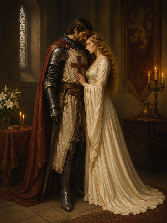 Paint by Number Templar Love in Candlelight – DIY Painting Kit for Adults