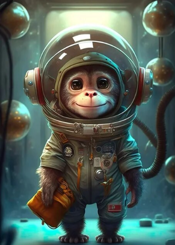 Paint by Number Space Odyssey Chimp