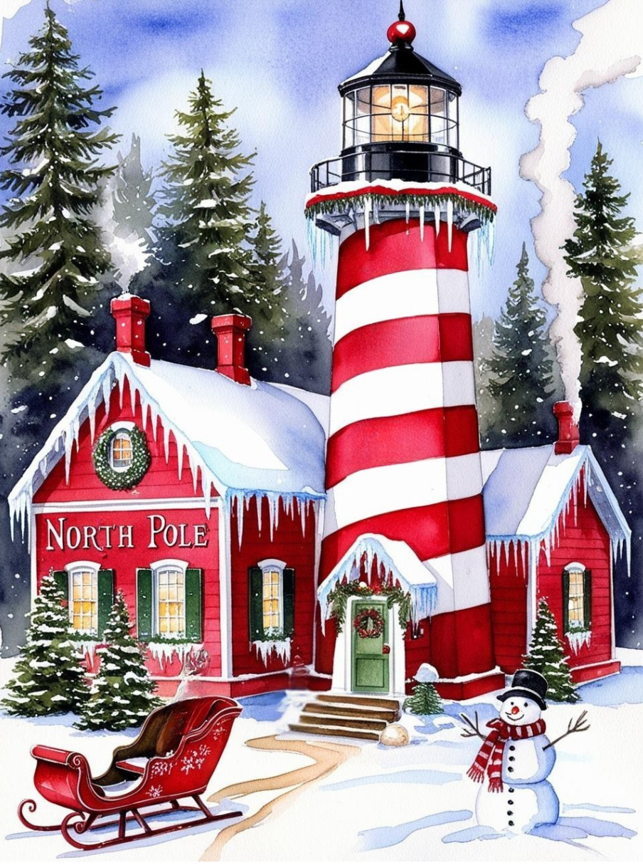 Paint by Number Santa's Lighthouse Adventure