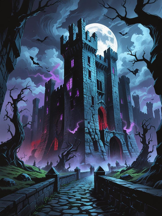 Cursed Castle on the Hill Paint by Number