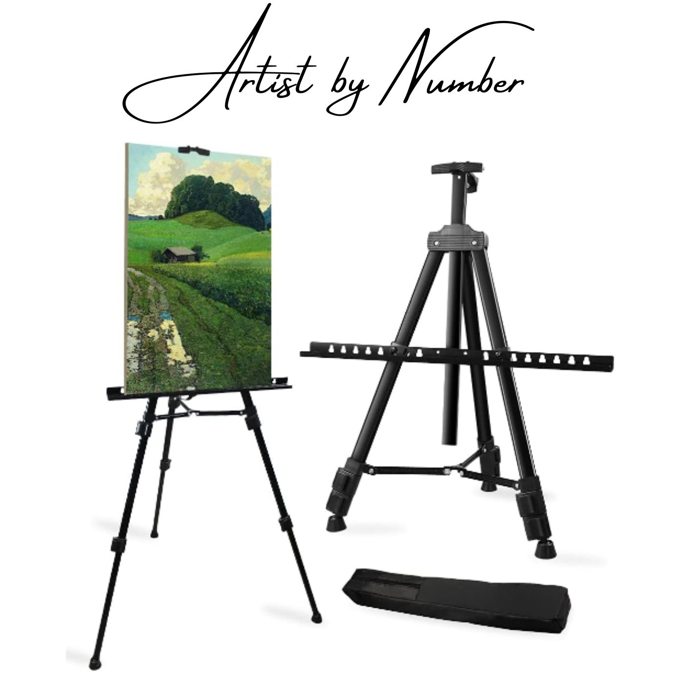 Artist's Adjustable Metal Tripod Easel with Portable Carrying Case