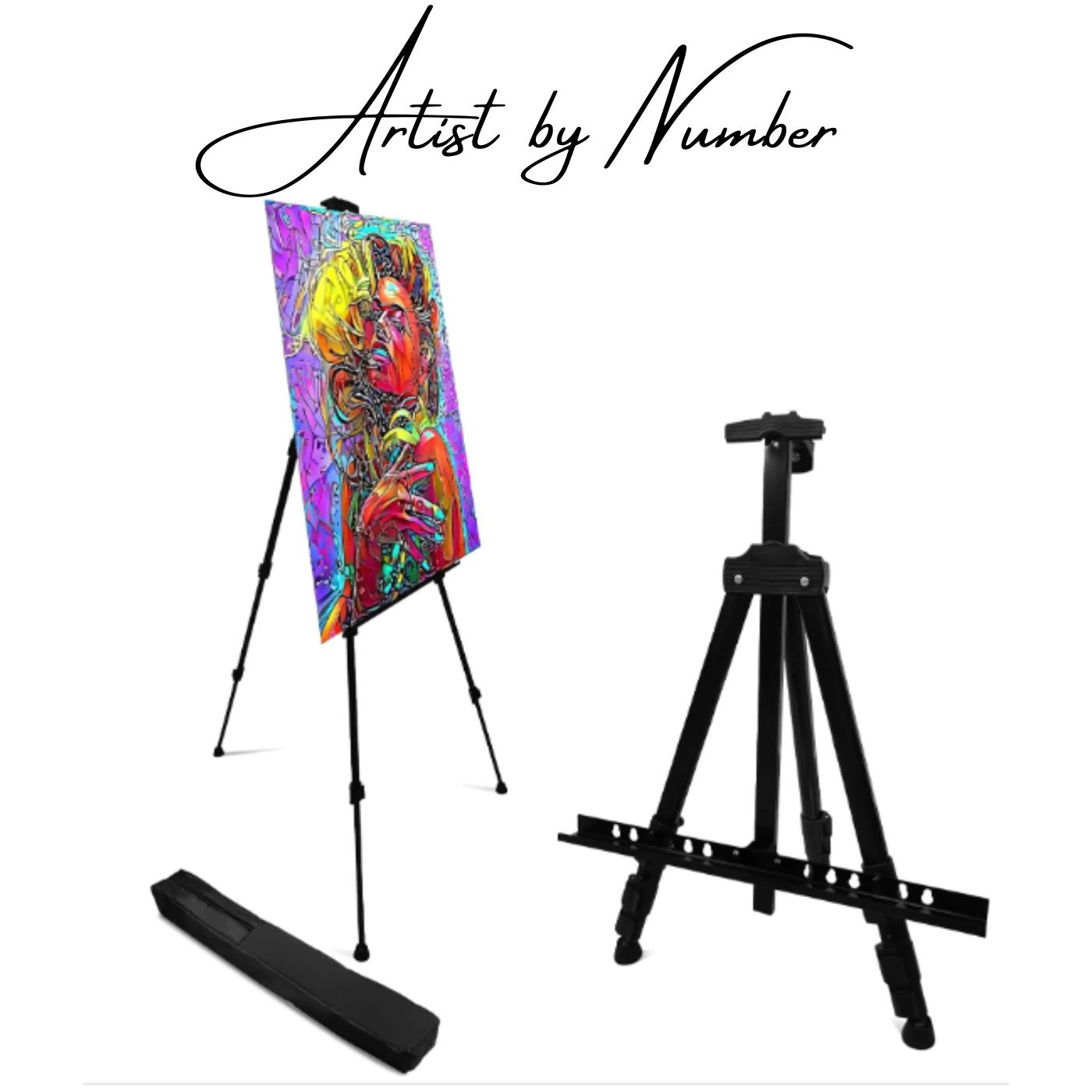 Artist's Adjustable Metal Tripod Easel with Portable Carrying Case