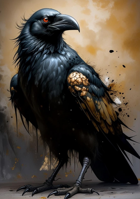 Shadowed Majesty Crow Paint by Number