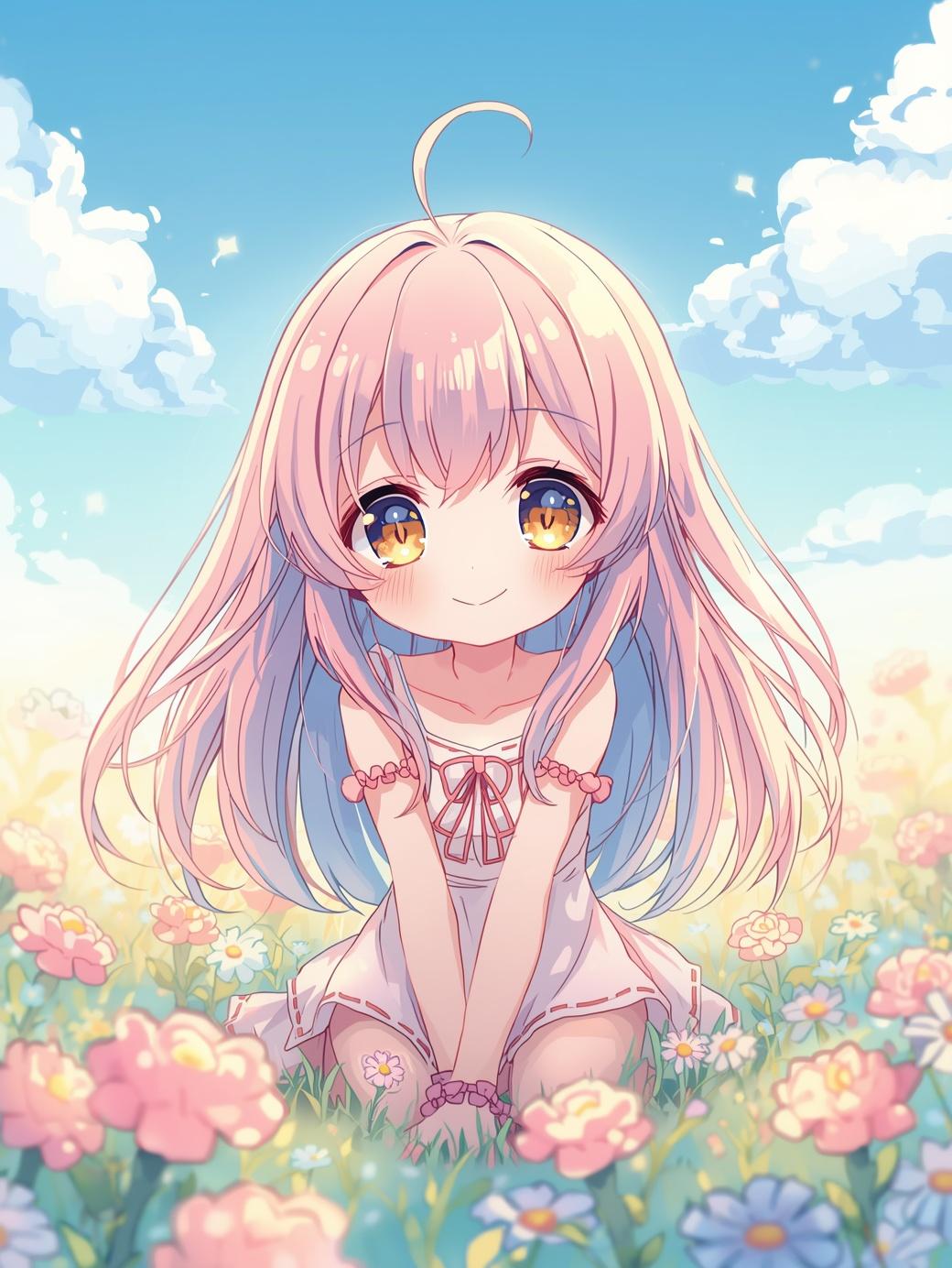 Paint by Number Anime Girl Under a Sunset Sky – Paint by Number Kit
