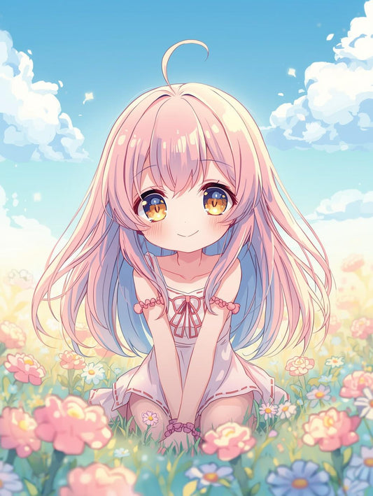 Paint by Number Anime Girl Under a Sunset Sky – Paint by Number Kit