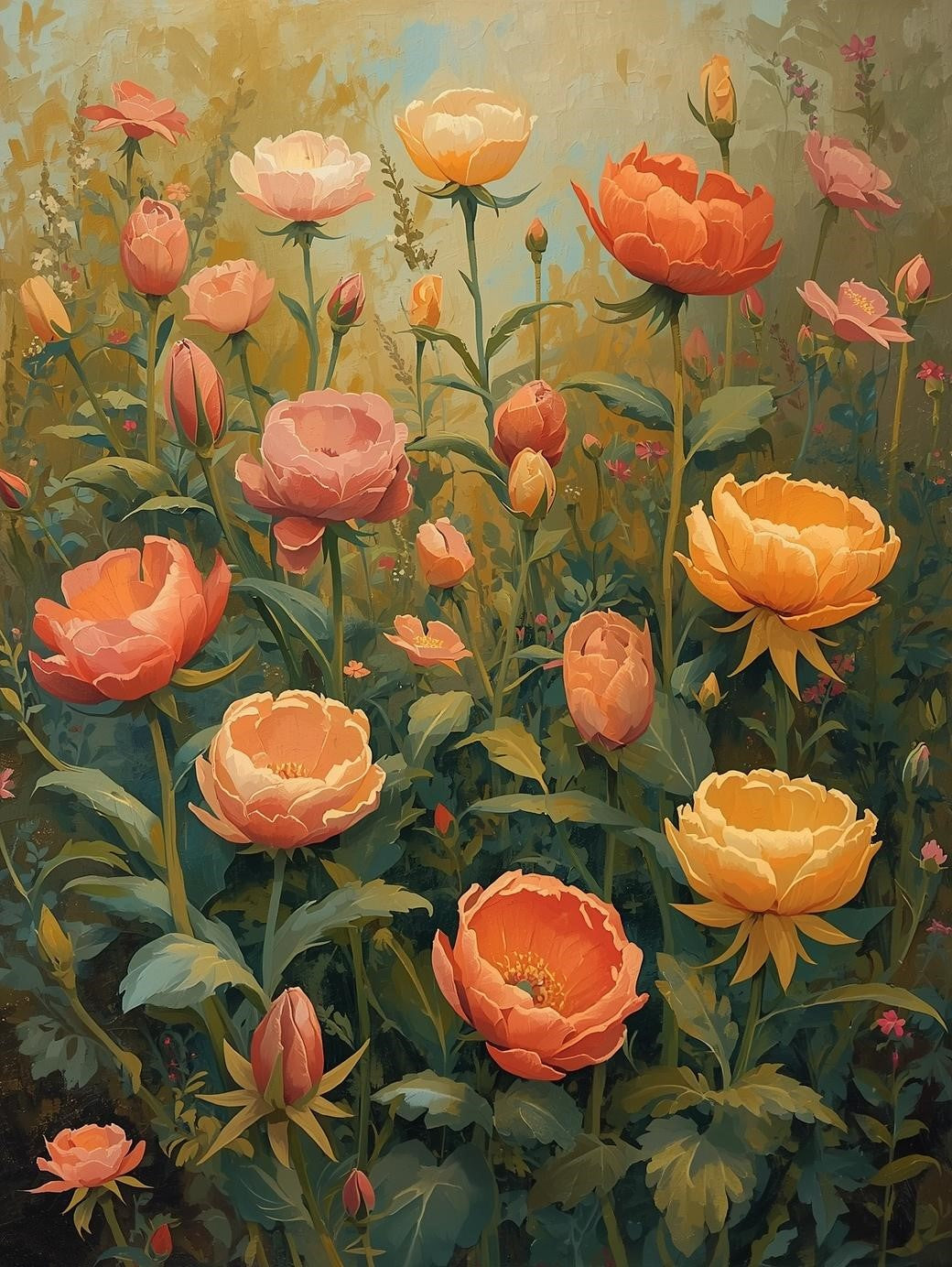 Paint by Number Golden Peony Garden – Paint by Number for Adults