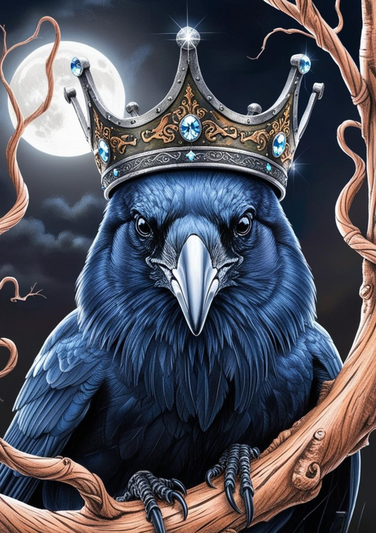 Paint by Number Black Crow with Crown